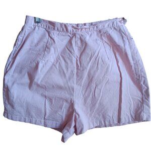 Vintage Women's 22" Shorts 1960's Pink High-Waisted Pleated Shorts Side Zip